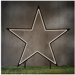Luca Lighting LED Gartenstecker Stern Metall Ø 90 x H 102 cm 1 Stück schwarz