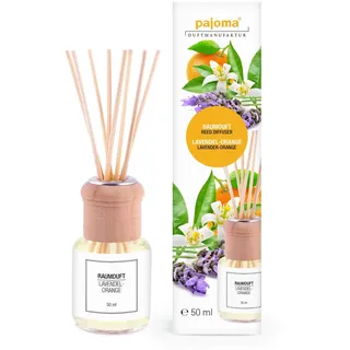 pajoma® Raumduft 50 ml inkl. Duftstäbchen, Lavendel-Orange Flüssigkeit