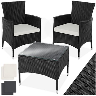 tectake Sitzgruppe Luzern, (Set, 5-tlg) schwarz 60,00 cm x 83,00 cm x 56,00 cm