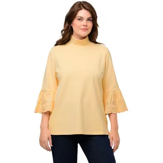 Ulla Popken, Damen, große Größen, Sweatshirt with Embroidered Sleeves - 50-52 Große Größen