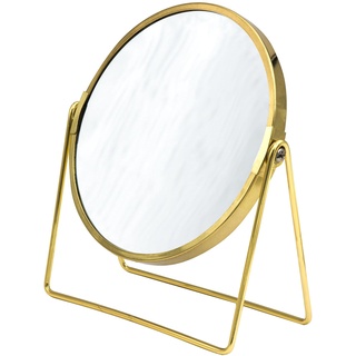 RIDDER Schminkspiegel, Kosmetikspiegel, Standspiegel Summer, gold, mit 5x Vergrößerung, handlich | modern