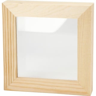 Creativ 3D-Rahmen aus Holz, Beige, 12,3 x 12,3 cm, 1 Stück, 575610