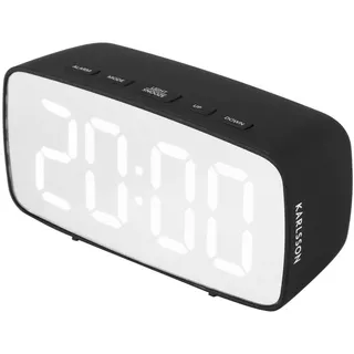 Karlsson [DL] Alarm Clock Silver Mirror LED oval Black