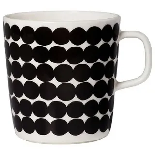 Marimekko Tasse Becher Oiva-Räsymatto Schwarz-Weiß (Groß)