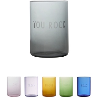Design Letters Lieblingsgläser| Design Wassergläser bunt 350 ml | Farbige gläser in 4 Farben | Spülmaschinengeeignete bunte gläser | Perfekt als Wasser-Gläser, Saft-Gläser oder Cocktailgläser
