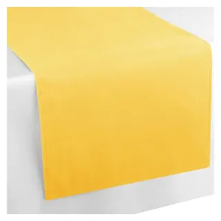 Bestlivings Tischläufer Ellen 140x40cm (1-tlg), Tischdecke Tischdeko Platzmatte Platzset Microfaser gelb