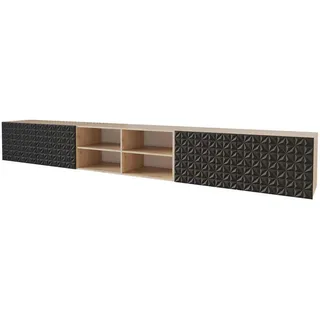 altdecor VIRA Lowboard 300 cm Schwarz Holz