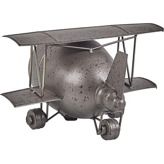 Beliani, Tischuhr, Tischuhr silber Flugzeugsform 15 cm STANS