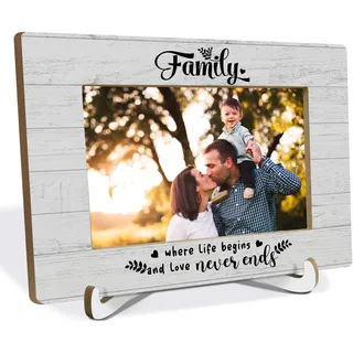 IRTAGANNY Bilderrahmen für Familie, 10 x 15 cm, "Family Is Where Life Begins and Love Never Ends, Wertschätzungsgeschenke für Mann, Frau, Großeltern, Eltern, Bilder-Bilderrahmen für Schreibtisch