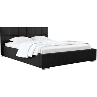 Carlo 200 x 200 cm - Polsterbett mit Bettkasten und Holzrahmen - Doppelbett mit höher Kopstütze - Ohne Matraze  - Graphit