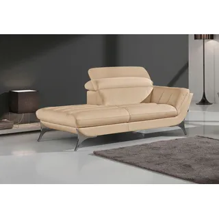Egoitaliano "Sueli, extravagantes Design und erstklassiger Sitzkomfort", Solitärmöbel, hochwertiger Lederbezug, inklusive Kopfteilverstellung beige