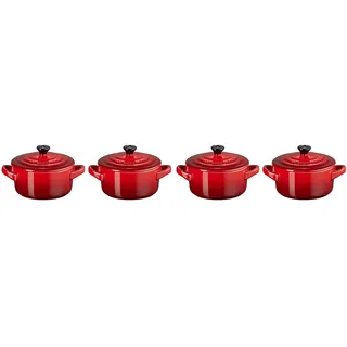 Le Creuset Mini Cocotte Topf-Set 4-tlg. kirschrot