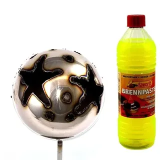 Gartenfackel Feuerkugel – Stern 13cm Durchmesser + 1Liter Brennpaste