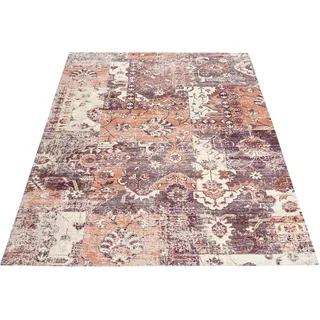 Teppich LEONIQUE "Arnau" Teppiche Gr. B/L: 240 cm x 330 cm, 10 mm, 1 St., bunt (multi) Baumwollteppiche Vintage Design, Teppich im Used-Look, orientalisch, Flachgewebe