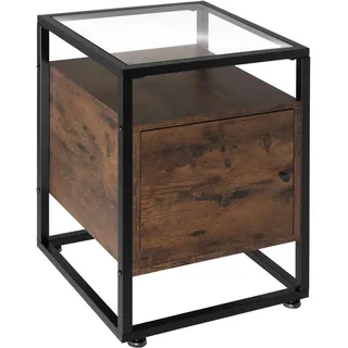 Tectake Nachtschrank Dudley 40 x 43 x 60,5 cm Braun