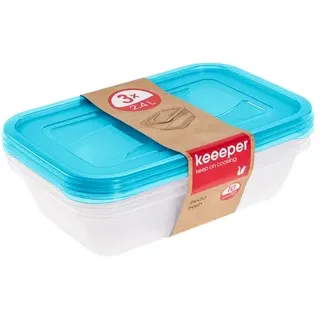 keeeper Frischhaltedosen Set Fredo Fresh 3-tlg. 2,4l - fresh-blue transparent
