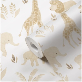 Crane Baby Safari-Tapete für Kinderzimmer, abnehmbare Tapete für Jungen und Mädchen, Safari-Tier, 50 cm B x 685 cm H