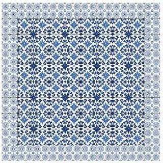 Bilderdepot24 Teppich Vinyl Wohnzimmer Schlafzimmer Flur Küche Fliesen modern, quadratisch - blau glatt, nass wischbar (Küche, Tierhaare) - Saugroboter & Bodenheizung geeignet blau 160 cm x 160 cm