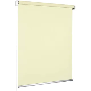 ROLLMAXXX Verdunkelungsrollo Seitenzug 180 x 190 cm – Stoffrollo mit Kettenzug für Fenster – Fensterrollo Verdunkelung & Sichtschutz – Montage an Wand oder Decke – Creme