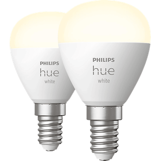 PHILIPS Hue White E14 Luster Doppelpack LED Lampe Warmweiß