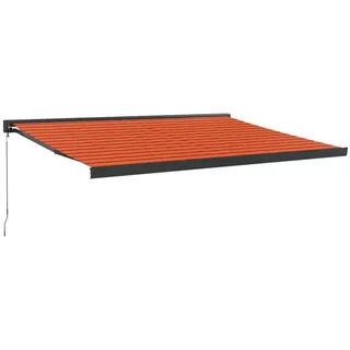 furnicato Markise Einziehbar Orange und Braun 4x3 m Stoff und Aluminium (1-St) bunt