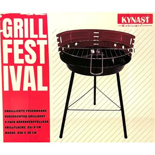 Festival Holzkohlegrill 36x36x55cm Rundgrill Standgrill Camping Garten Grill NEU