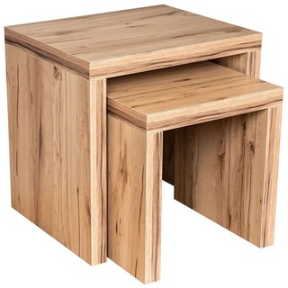 Levandeo® Couchtisch, 2 Satztisch Kernbuche Deutsche Herstellung Couchtisch fest verleimt