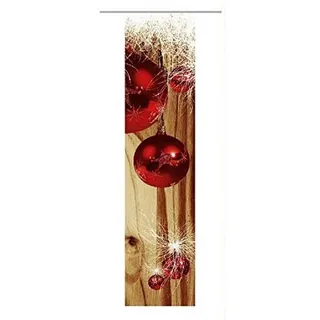 gardinen-for-life Schiebegardine Weihnachten Modern Red-Brown -Weihnachtsgardine, Store 60 cm x 300 cm