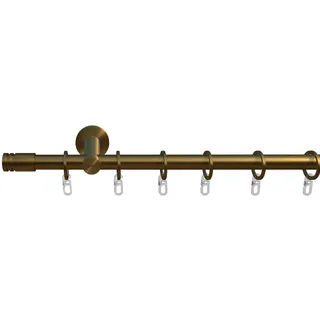 tilldekor Gardinenstange Alicante/messing-matt/Ø: 12mm / Länge: 200cm / Komplettset/Vorhangstange inkl. Befestigungsmaterial