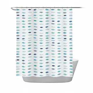 Spirella Duschvorhang Santorini 180 x 180 cm Blau