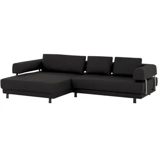 Stylife Ecksofa, Dunkelbraun, Metall, Echtleder, Dickleder, 3-Sitzer, Füllung: Polyurethan (Pur), Ottomane links, L-Form, 307x188 cm, Goldenes M, Typenauswahl, Fußauswahl, Lederauswahl, Stoffauswahl, seitenverkehrt erhältlich, Hocker Rücken echt, individuell planbar, Wohnzimmer, Sofas & Couches, Wohnlandschaften, Ecksofas