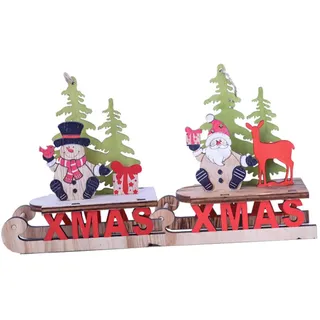 TOPBATHY 2st Weihnachtliche Tischdeko Aus Holz Tischdekorationen Tisch-weihnachtsdekoration Kamindekor Santa Schneemann Elch Ornamente Hölzern Holzdekor Bambus Nordisch Kleiner Anhänger