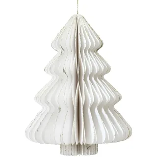 Decoris Baum Papier weiß 15cm