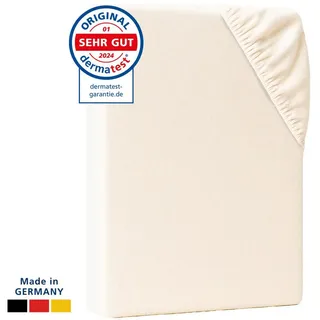 AM Qualitätsmatratzen Spannbettlaken Jersey 130 x 190 cm beige