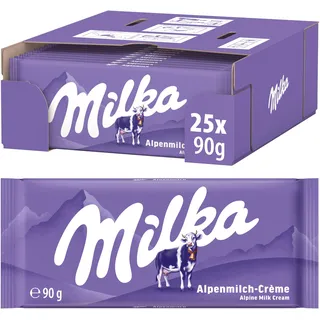 MILKA Alpenmilch Schokolade 25 Packungen 2250 g