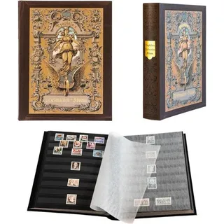 Famanu Sammelalbum für Briefmarken mit 60 schwarzen Seiten - Heritage Design