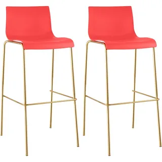 CLP Barhocker 43 x 100 x 48 cm Gold/Rot
