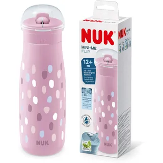 NUK Kinderwasserflasche Mini-Me Flip mit Strohhalm Rosa 450 ml