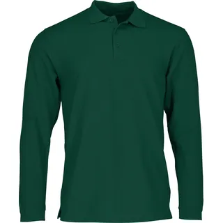 Fruit of the Loom PREMIUM LONG SLEEVE POLO Herren langarm Poloshirt aus 100% Baumwolle, waldgrün, L