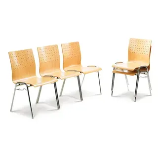 Mayer Sitzmöbel Stapelstuhl »2117«, BxL: 53 x 54 cm, Stahl/Holz - braun