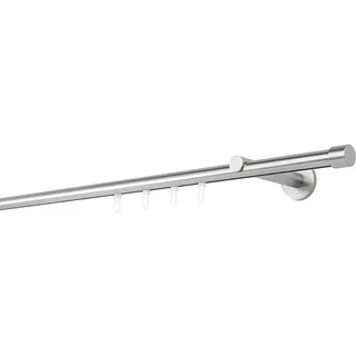 ONDECO Vorhangstange Cap 1-läufig Ø 20 mm 260 cm Edelstahl-Optik