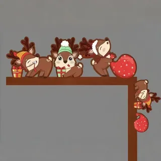 Drawelry 2025 Weihnachten Türrahmen Deko Ornament mit Weihnachtsmann Elch Schneemann Weihnachtsbaum Holz Basteln Statue Türdeko Herbst Türen Fenster Wände Dekoration Weihnachtsdeko Geschenke (E)
