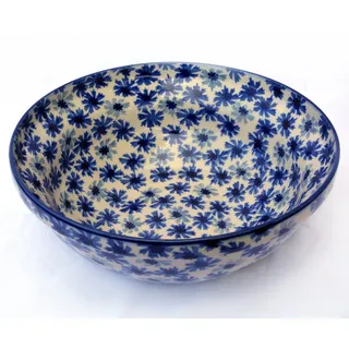 Bunzlauer Salatschale 24 cm (Dekor Kornblume)
