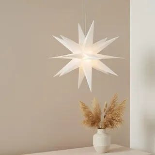 Lumineo Lichterkette Kunststoff 60 x 60 cm 6 LED warmweiß inkl. 7 m Zuleitung weiß