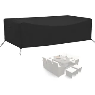Calma Lux® Gartenmöbel Abdeckung Wasserdicht Schwerlast 420D Oxford Gewebe Gartentisch Abdeckplane mit Belüftungsöffnungen Winddicht UV Beständiges Schutzhülle (180 * 125 * 75)