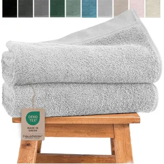 Hausfelder Duschtuch 70 x 140 cm hellgrau 2 St.
