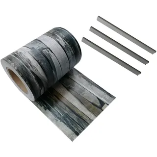 Ventanara® Zaun Sichtschutzstreifen PVC für Stabmattenzaun Zaunfolie Schieferstein 19 cm x 40 m inklusive 25 Befestigungsclips