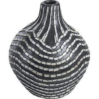 Beliani, Vase, Dekovase Terrakotta schwarz / weiß 35 cm KUALU (1 x)