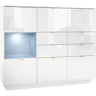 Vladon Highboard 153 x 123 x 37 cm Blau
