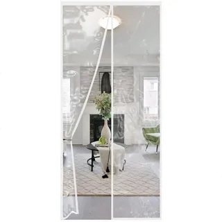 Magnet Thermo Türvorhang 125x220cm, Magnet Wärmeschutzvorhang für Türen, Kälteschutz und Wärmeschutz im Winter, Ideal für die Nutzung von Klimaanlagen im Sommer, Kinderleichte Klebemontage Ohne Bohren